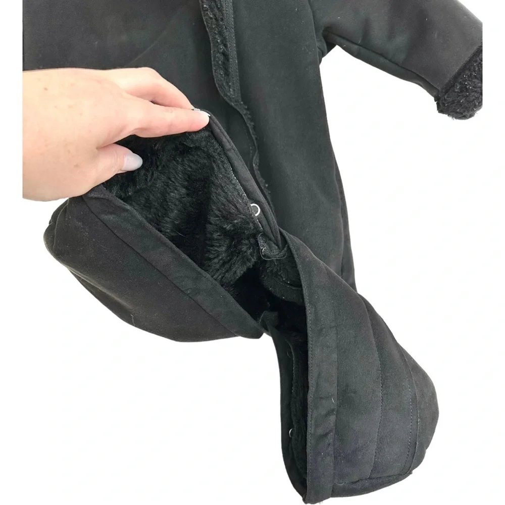 Baby Gap Faux Suede Fleece Lined Bunting Full Zip & Snap Legs Size 6-12 Months